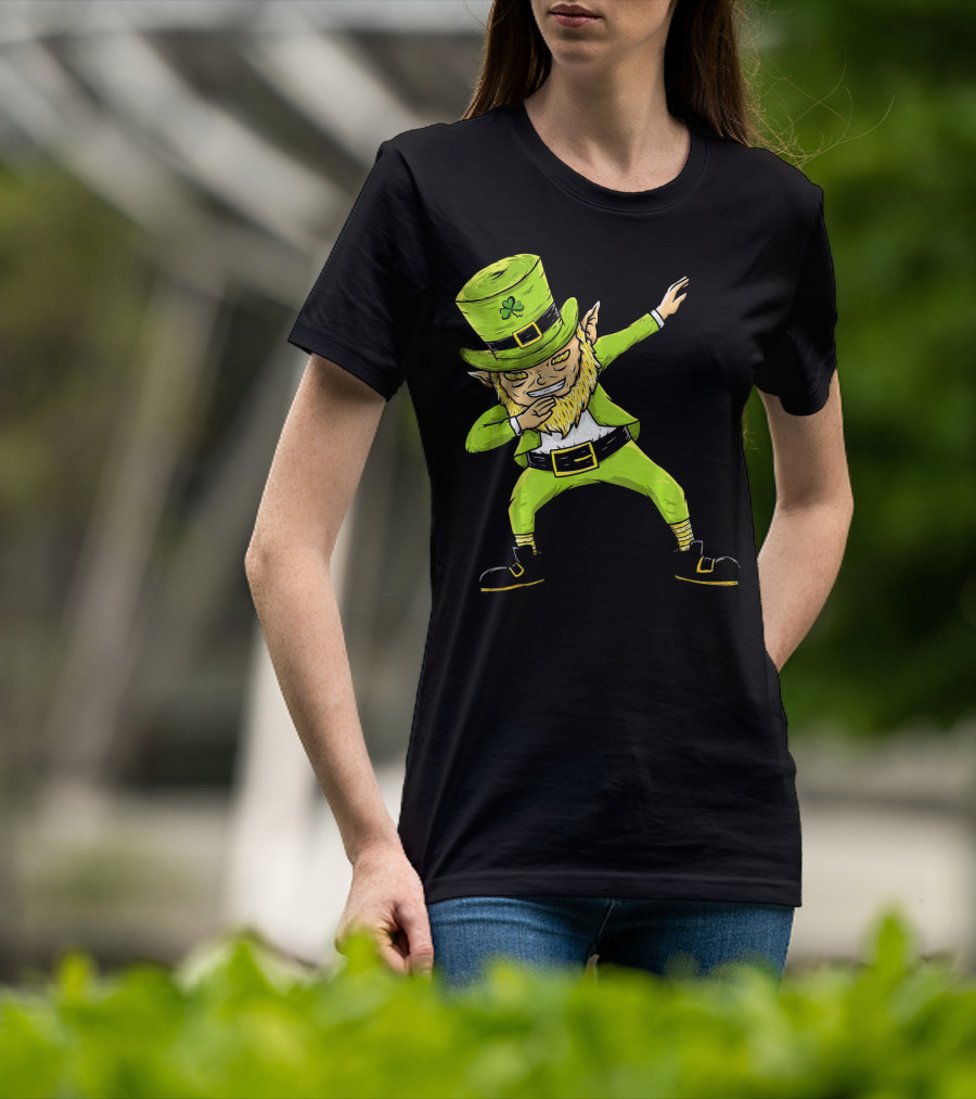 Funny Dabbing Leprechaun Boys St Patrick's Day Dance T-Shirt