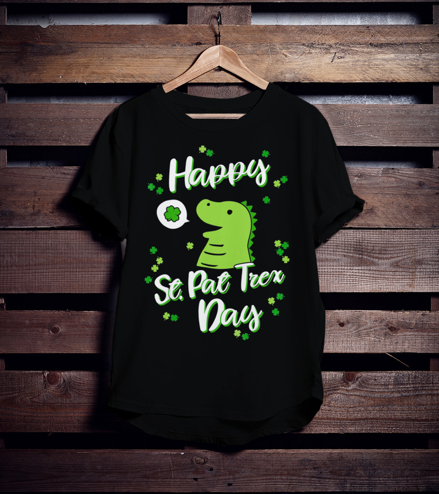 Happy St. Pat Trex Day With Dinosaur And Shamrocks T-Shirt