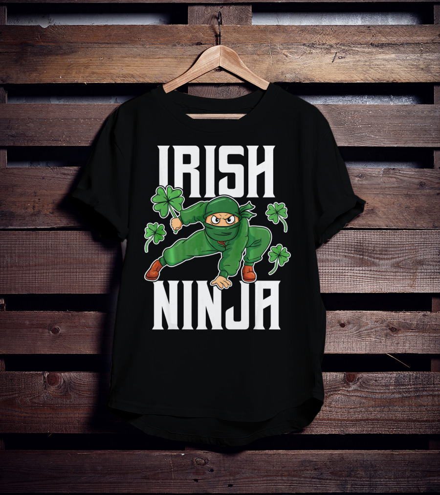 Irish Ninja Shamrock Warrior Awesome T-Shirt