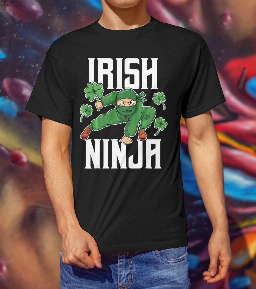 Irish Ninja Shamrock Warrior Awesome T-Shirt