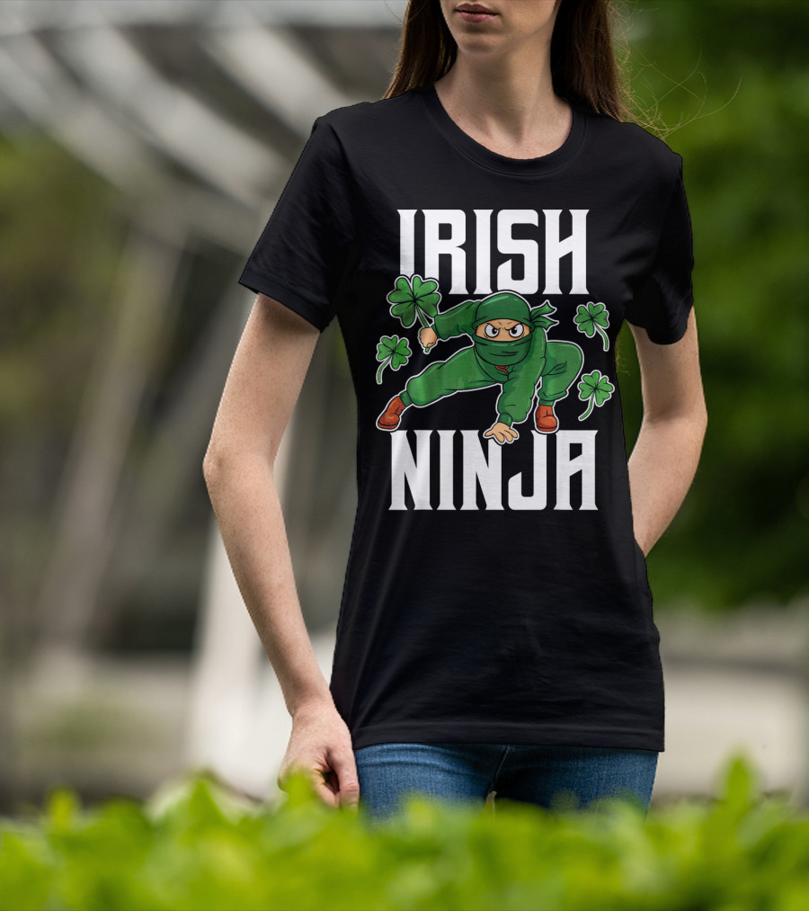 Irish Ninja Shamrock Warrior Awesome T-Shirt