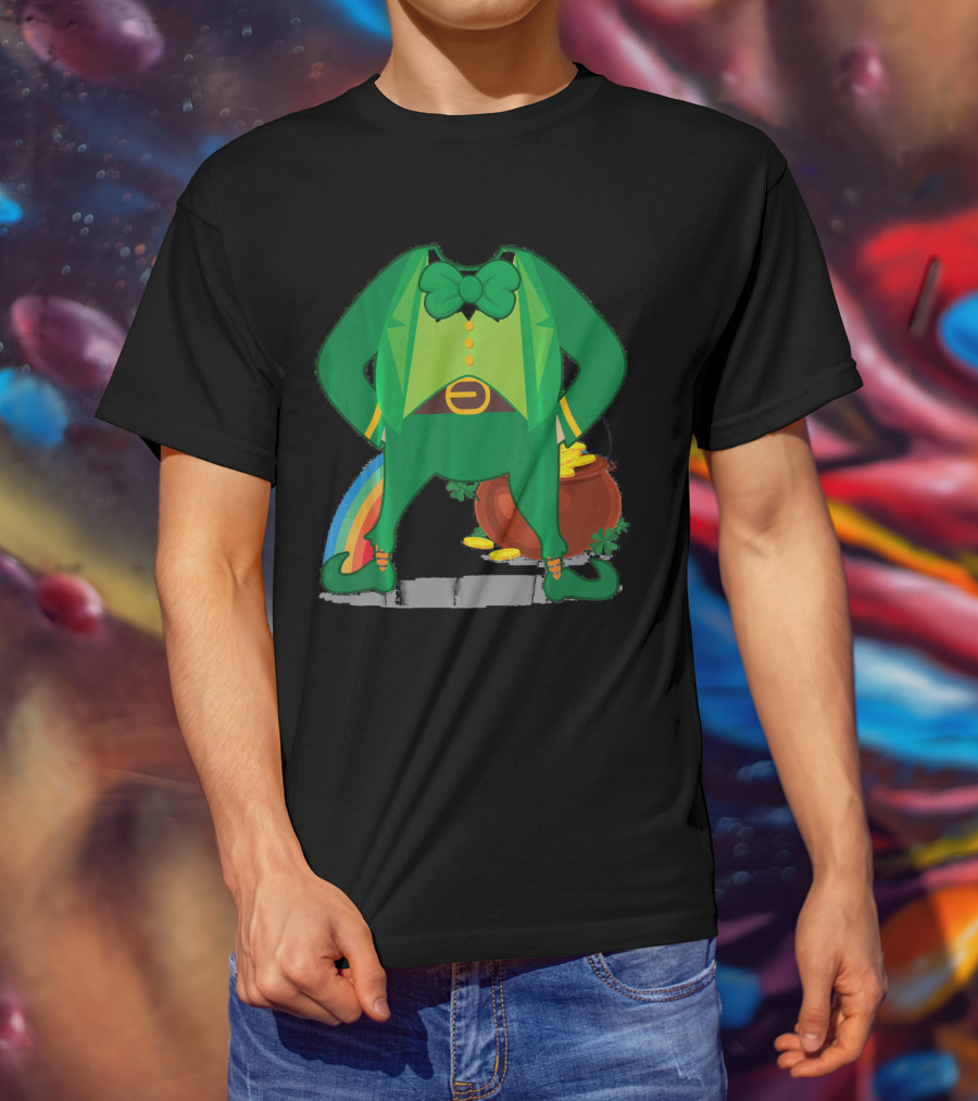 Leprechaun Costume Funny Paddy's Pot Of Gold Rainbow T-Shirt