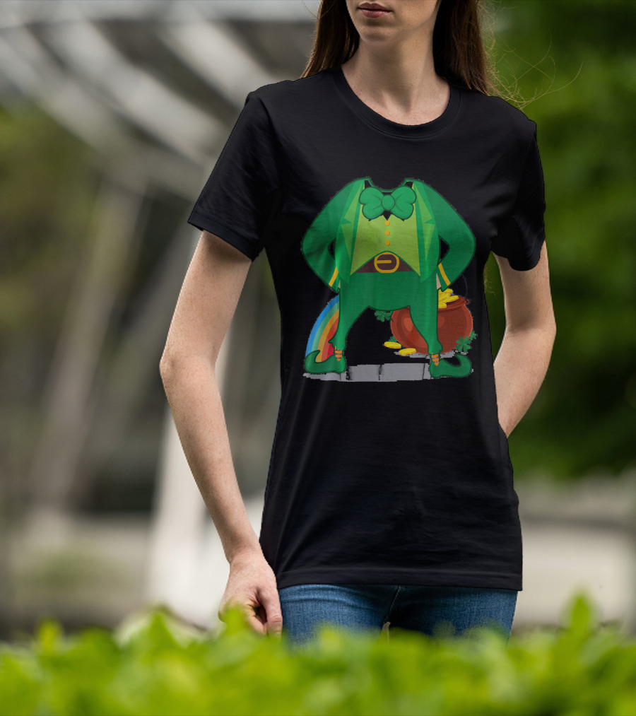 Leprechaun Costume Funny Paddy's Pot Of Gold Rainbow T-Shirt