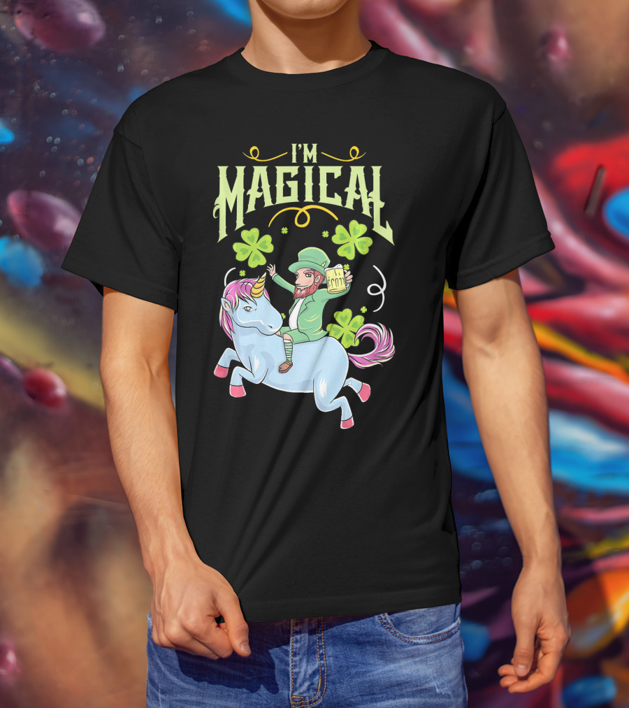 I'm Magical Leprechaun Riding Unicorn T-Shirt