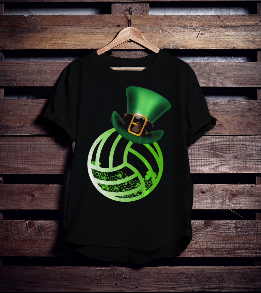 Shamrock Volleyball Leprechaun St Patrick's Green Hat T-Shirt