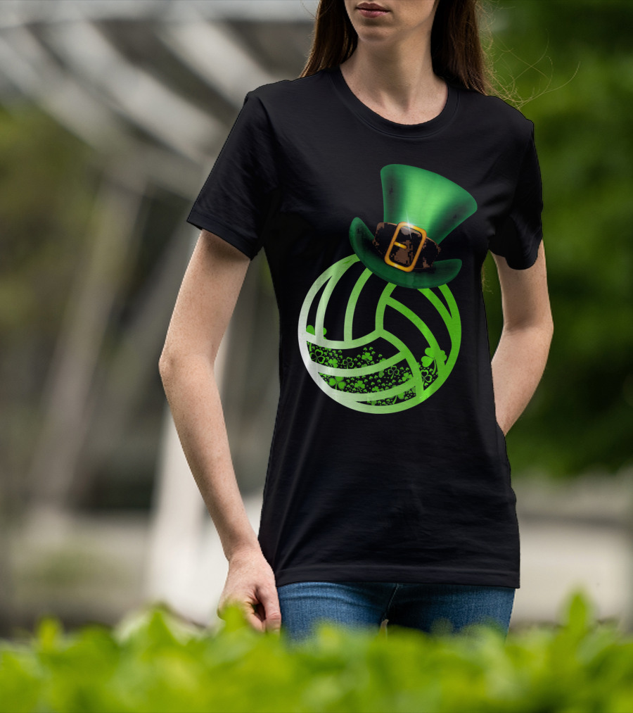 Shamrock Volleyball Leprechaun St Patrick's Green Hat T-Shirt