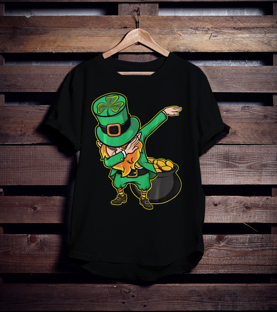 Dabbing Leprechaun Dabechaun Pot Of Gold T-Shirt