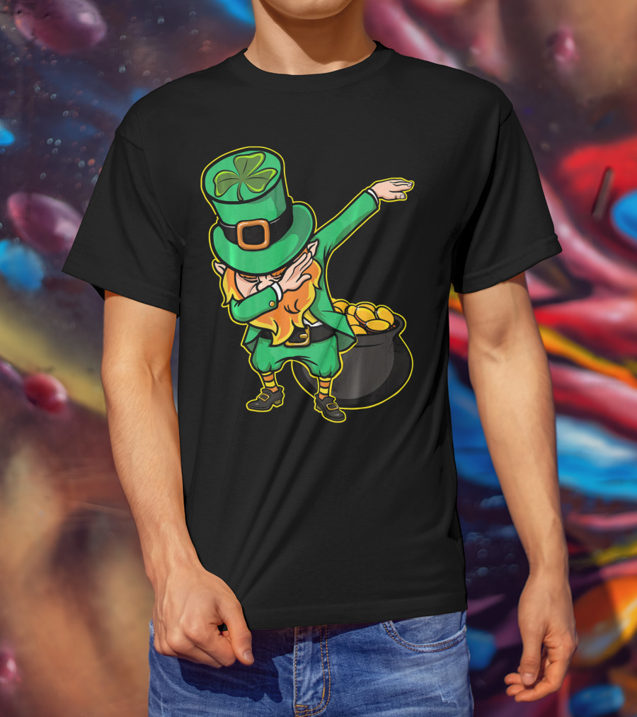Dabbing Leprechaun Dabechaun Pot Of Gold T-Shirt