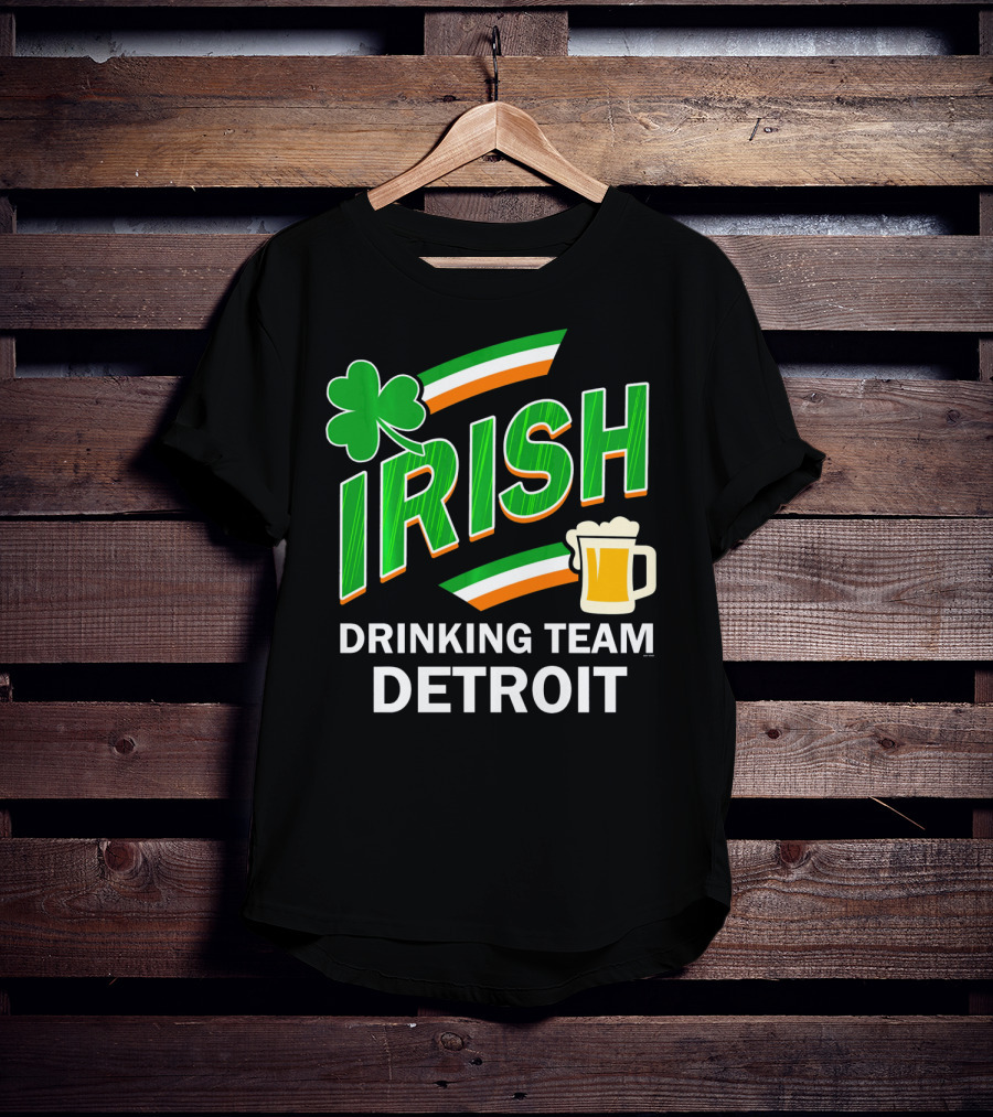 Detroit Irish Drinking Team St Patricks Clover Beer T-Shirt