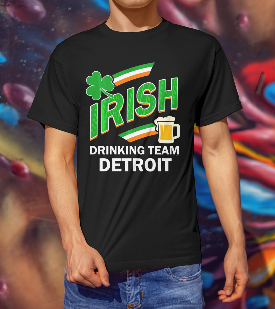 Detroit Irish Drinking Team St Patricks Clover Beer T-Shirt