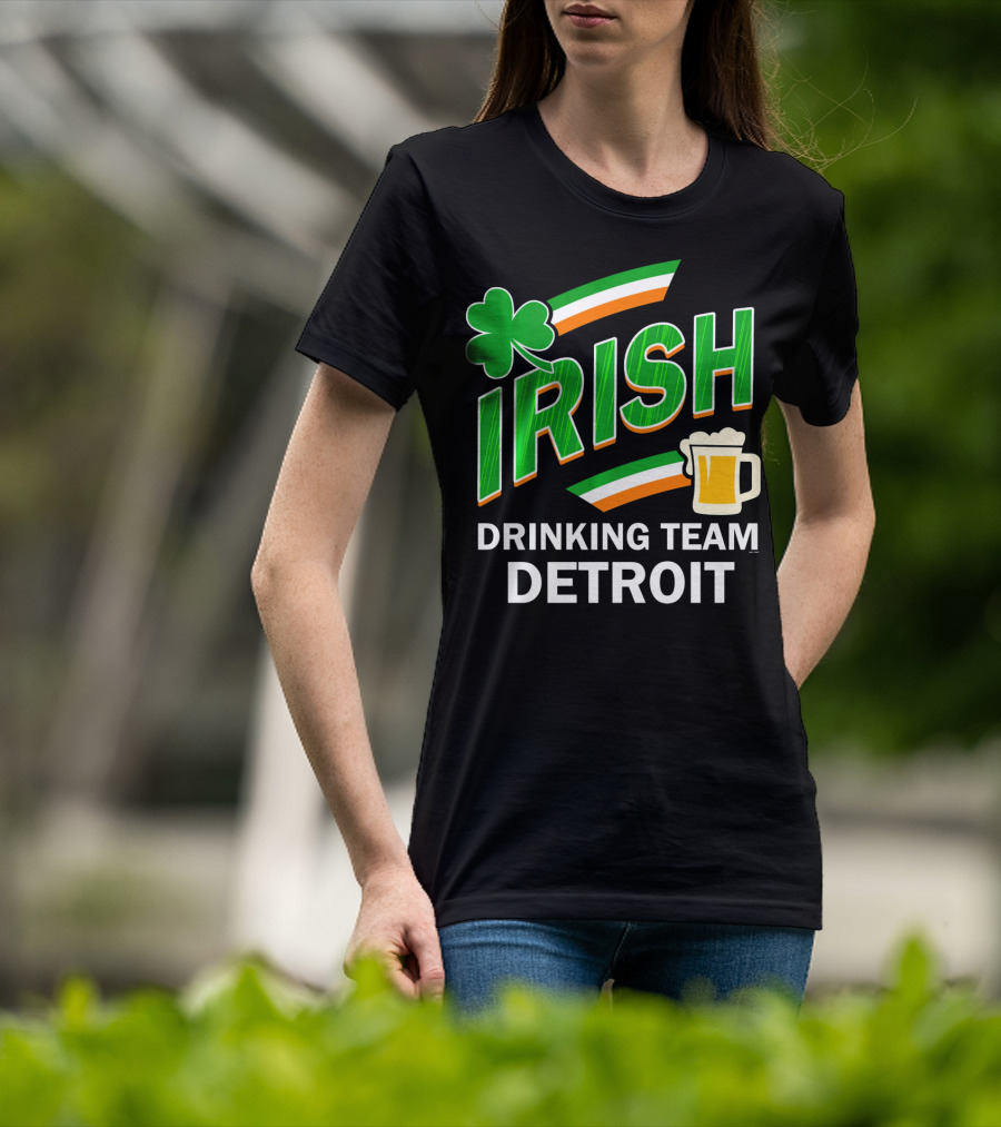 Detroit Irish Drinking Team St Patricks Clover Beer T-Shirt