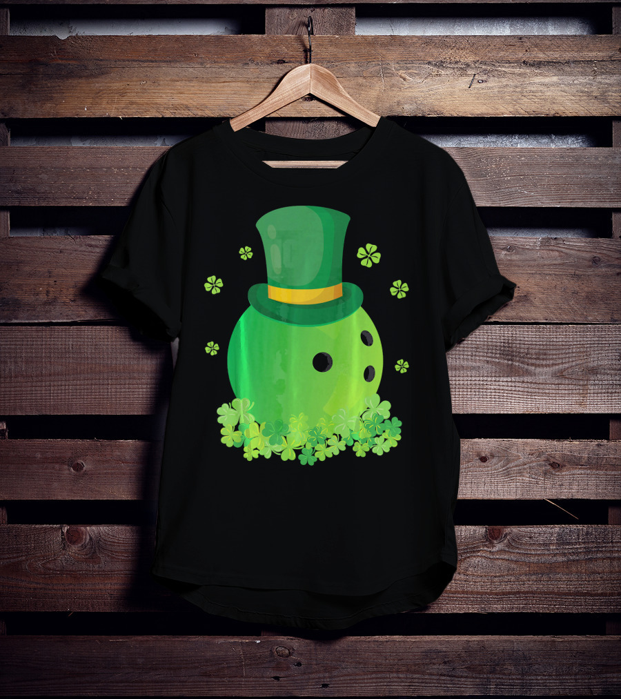 Bowling Leprechaun Hat Clover Luck T-Shirt