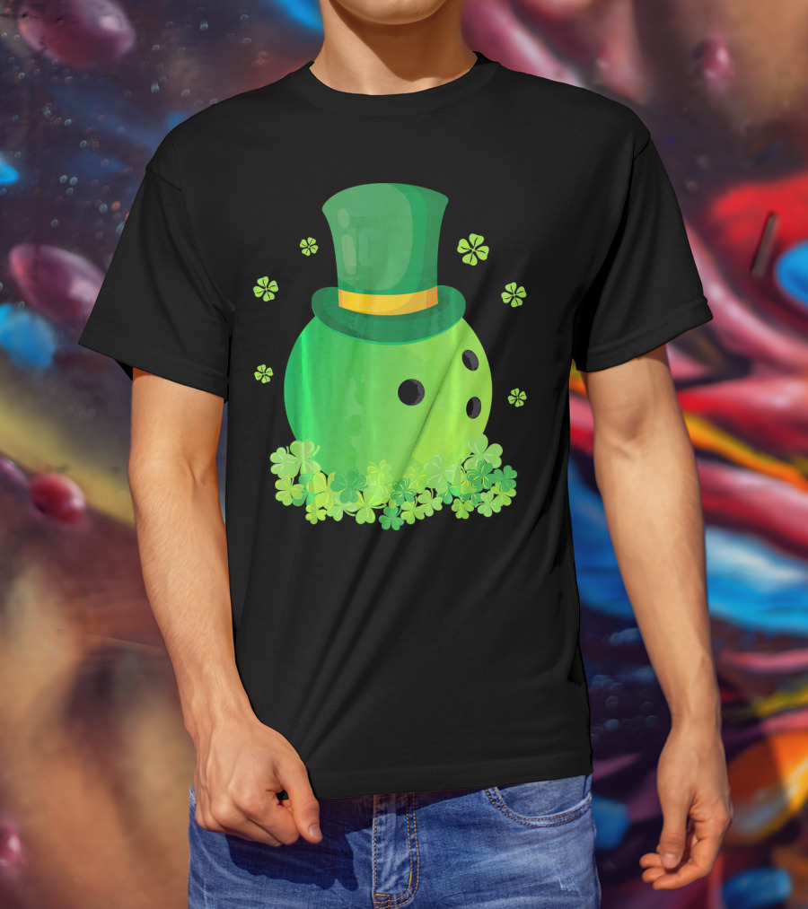 Bowling Leprechaun Hat Clover Luck T-Shirt