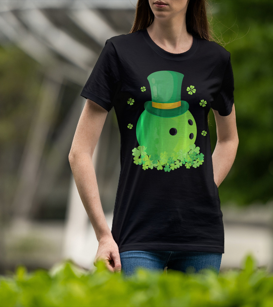 Bowling Leprechaun Hat Clover Luck T-Shirt