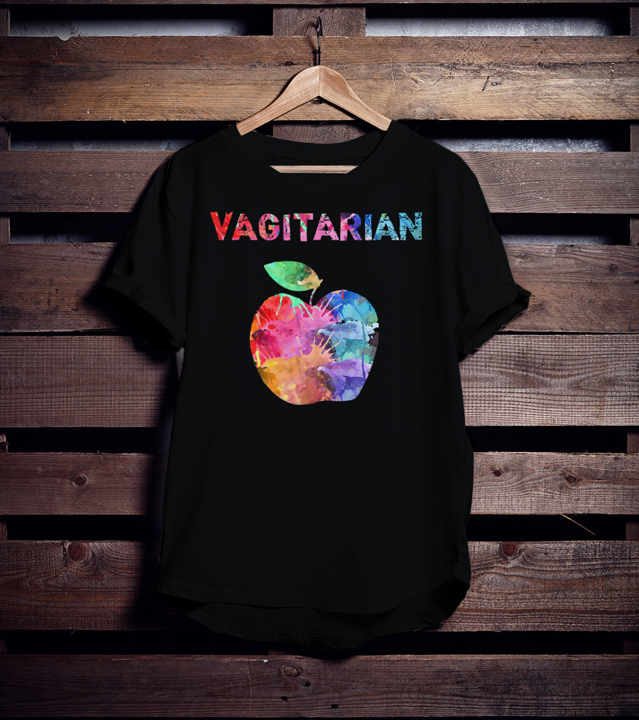 Vagitarian Watercolor Apple Vegetarian Funny T-Shirt