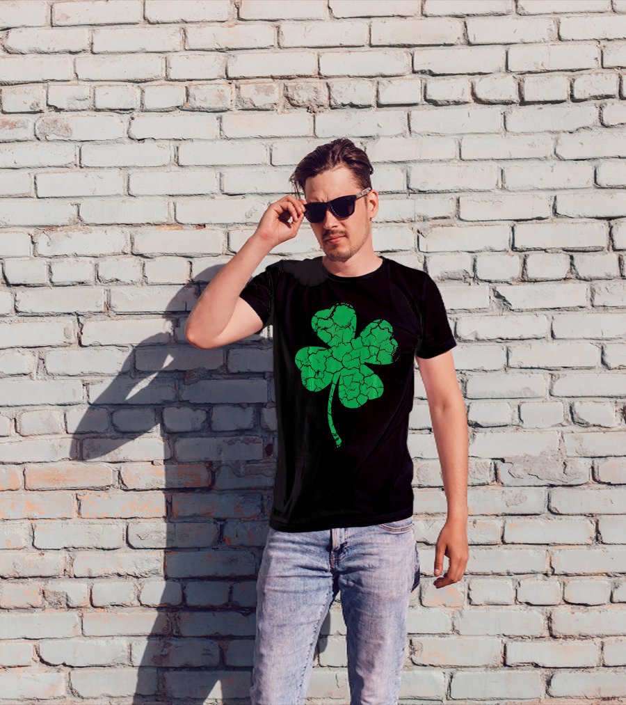 Distressed Four Leaf Clover Lucky T-Shirt