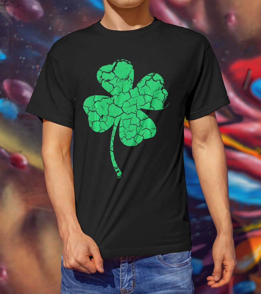 Distressed Four Leaf Clover Lucky T-Shirt