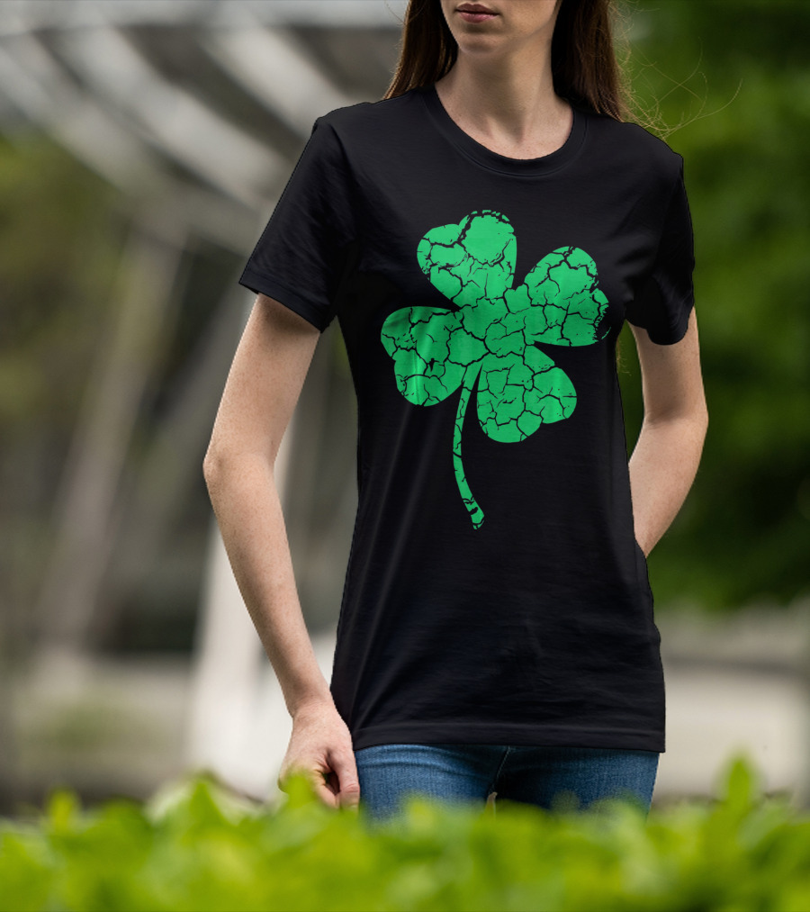 Distressed Four Leaf Clover Lucky T-Shirt