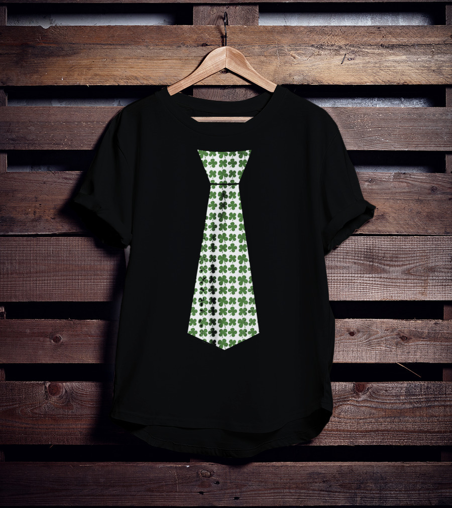 Cute Green Shamrock Necktie For St. Patrick's Day Celebrations T-Shirt