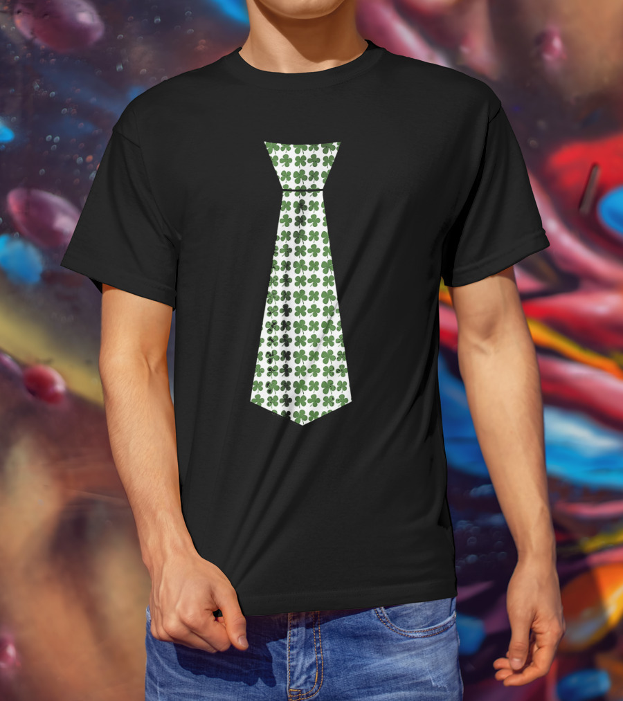 Cute Green Shamrock Necktie For St. Patrick's Day Celebrations T-Shirt