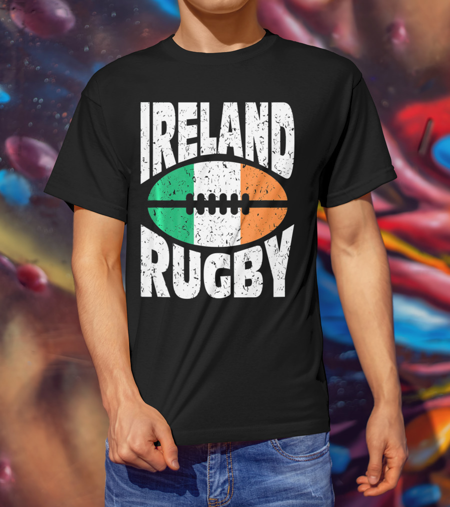 Ireland Rugby Irish Flag Rugby Ball T-Shirt
