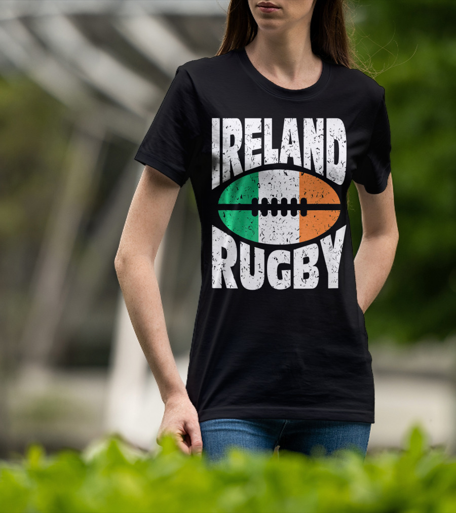 Ireland Rugby Irish Flag Rugby Ball T-Shirt