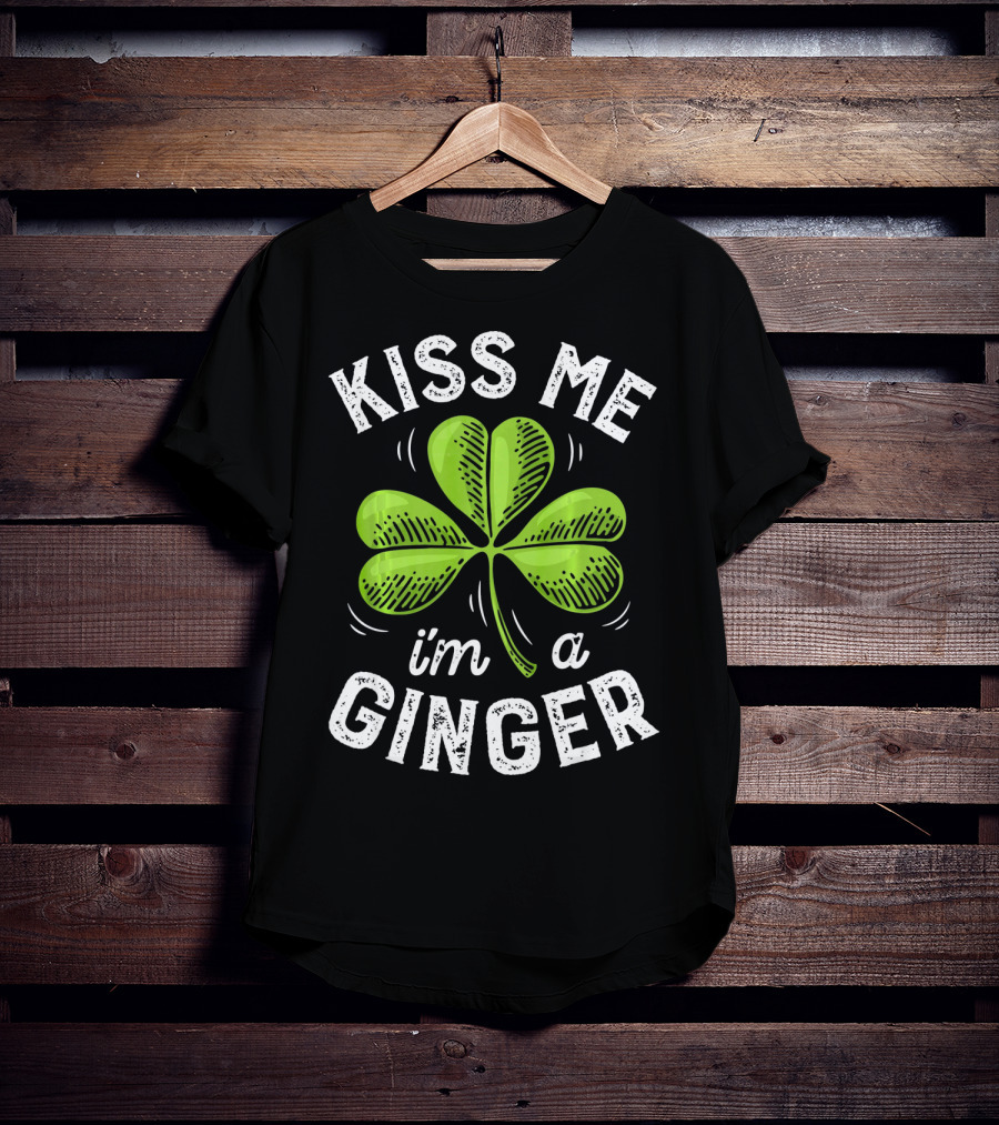 Kiss Me I'm A Ginger St Patrick's Shamrock T-Shirt
