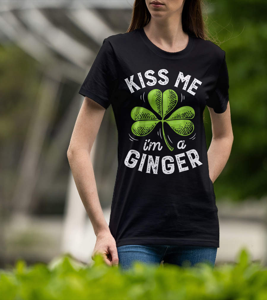 Kiss Me I'm A Ginger St Patrick's Shamrock T-Shirt