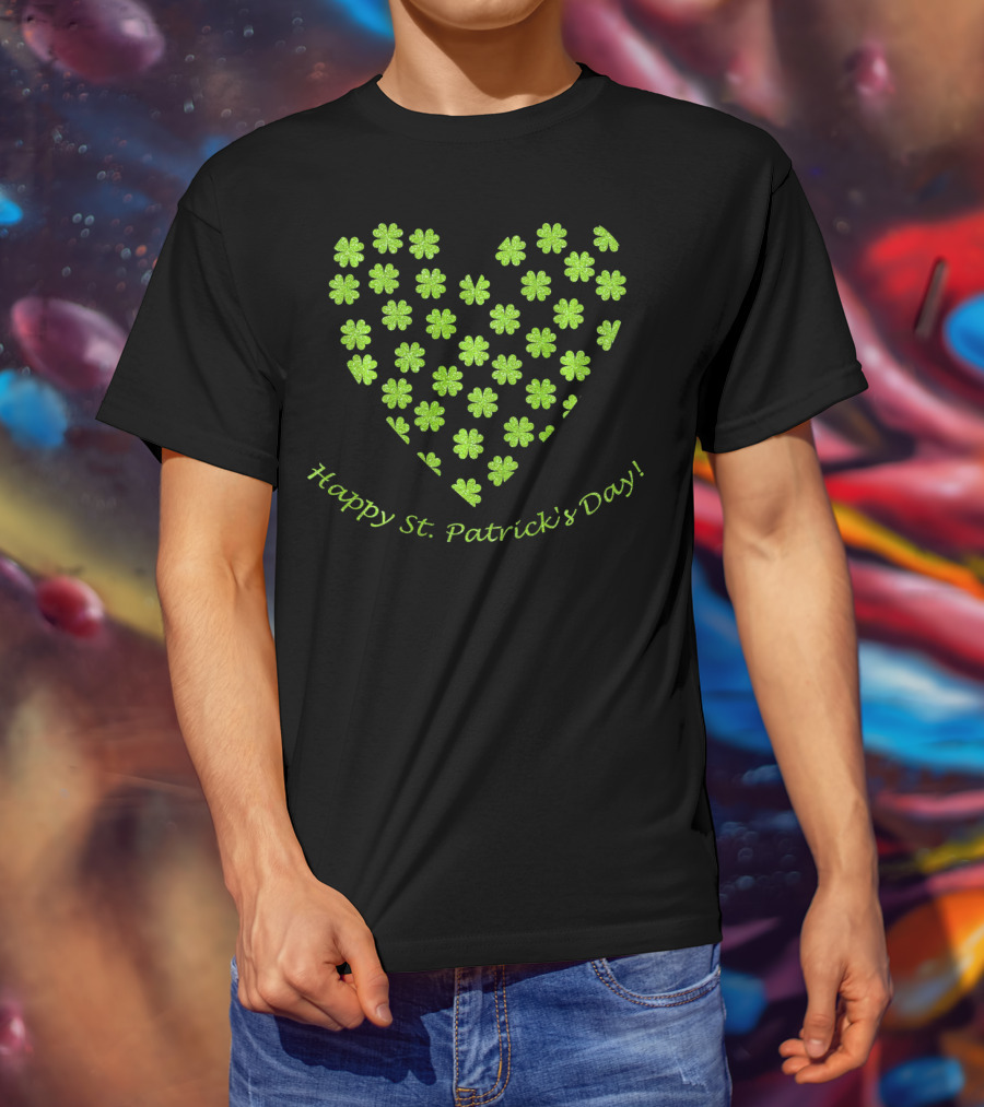Happy St. Patrick's Day Heart Shamrock T-Shirt