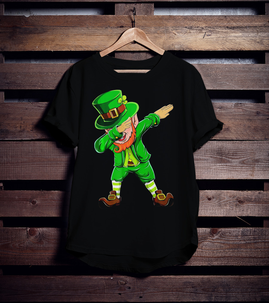 Dabbing Leprechaun Funny St Patrick Day Green Costume Irish Dance T-Shirt