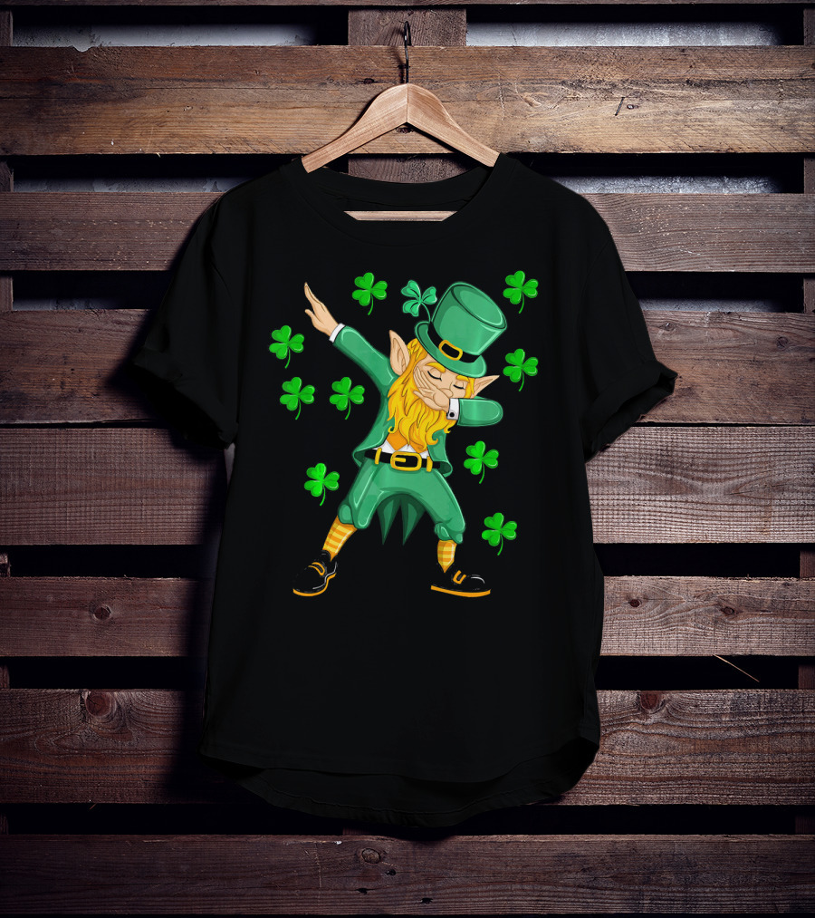 Dabbing Leprechaun Shamrock St. Patrick's Day Elf T-Shirt