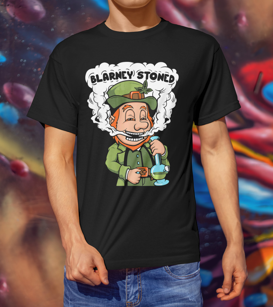 Blarney Stoned Funny Leprechaun Marijuana T-Shirt