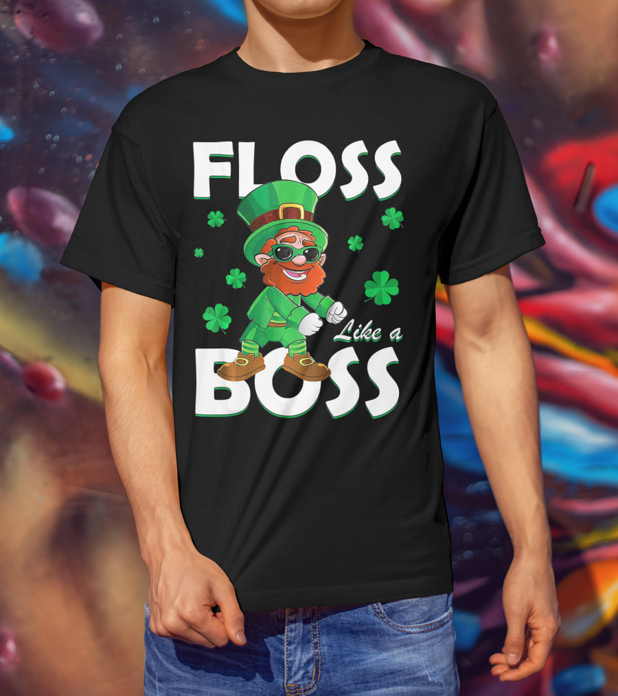 Floss Like A Boss Leprechaun St Patricks Day Shamrocks T-Shirt