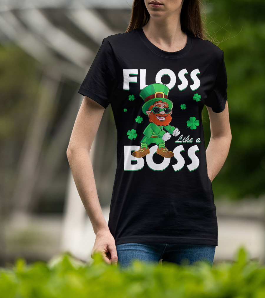 Floss Like A Boss Leprechaun St Patricks Day Shamrocks T-Shirt