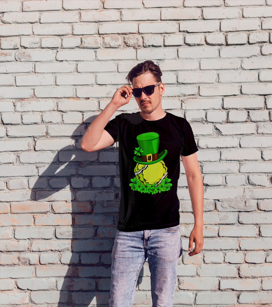 Leprechaun Hat Shamrock Tennis Ball St Patrick T-Shirt