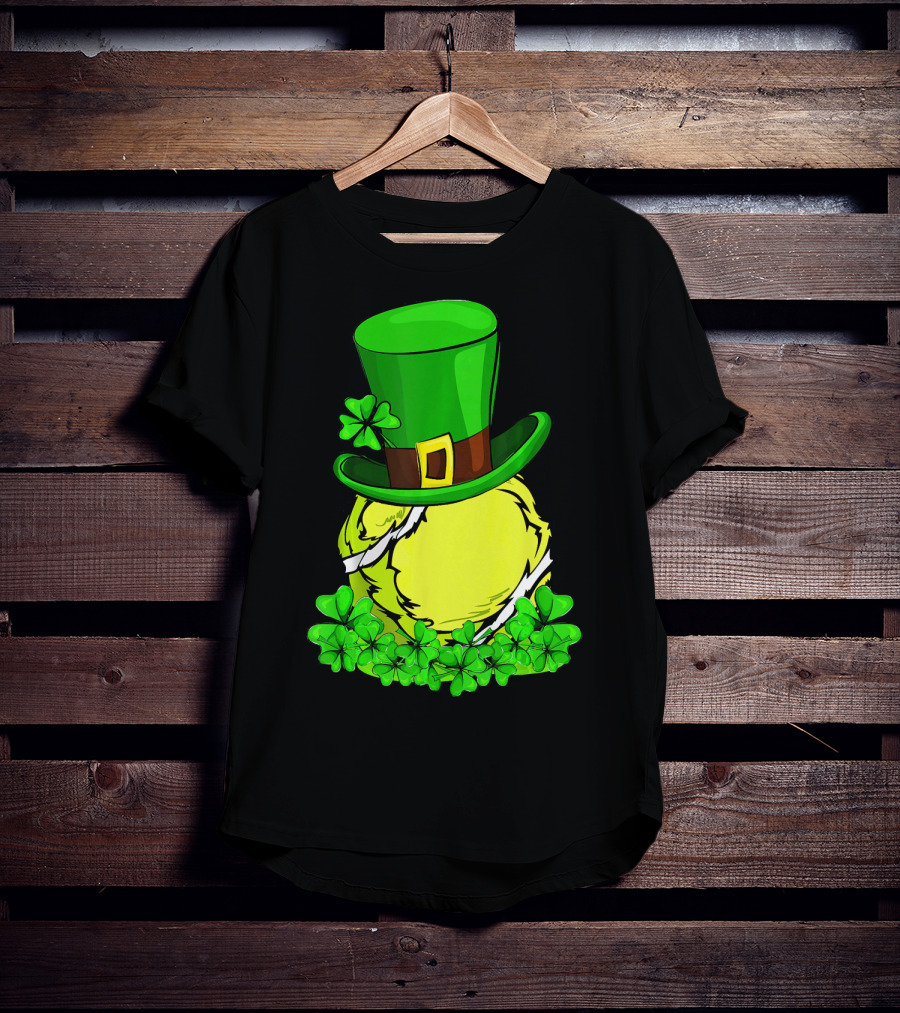 Leprechaun Hat Shamrock Tennis Ball St Patrick T-Shirt