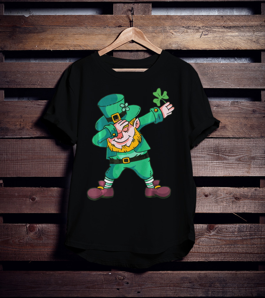 Dabbing Leprechaun Irish Shamrock T-Shirt