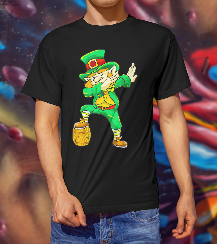 Dabbing Leprechaun Irish St Patrick's Day Beer Keg T-Shirt