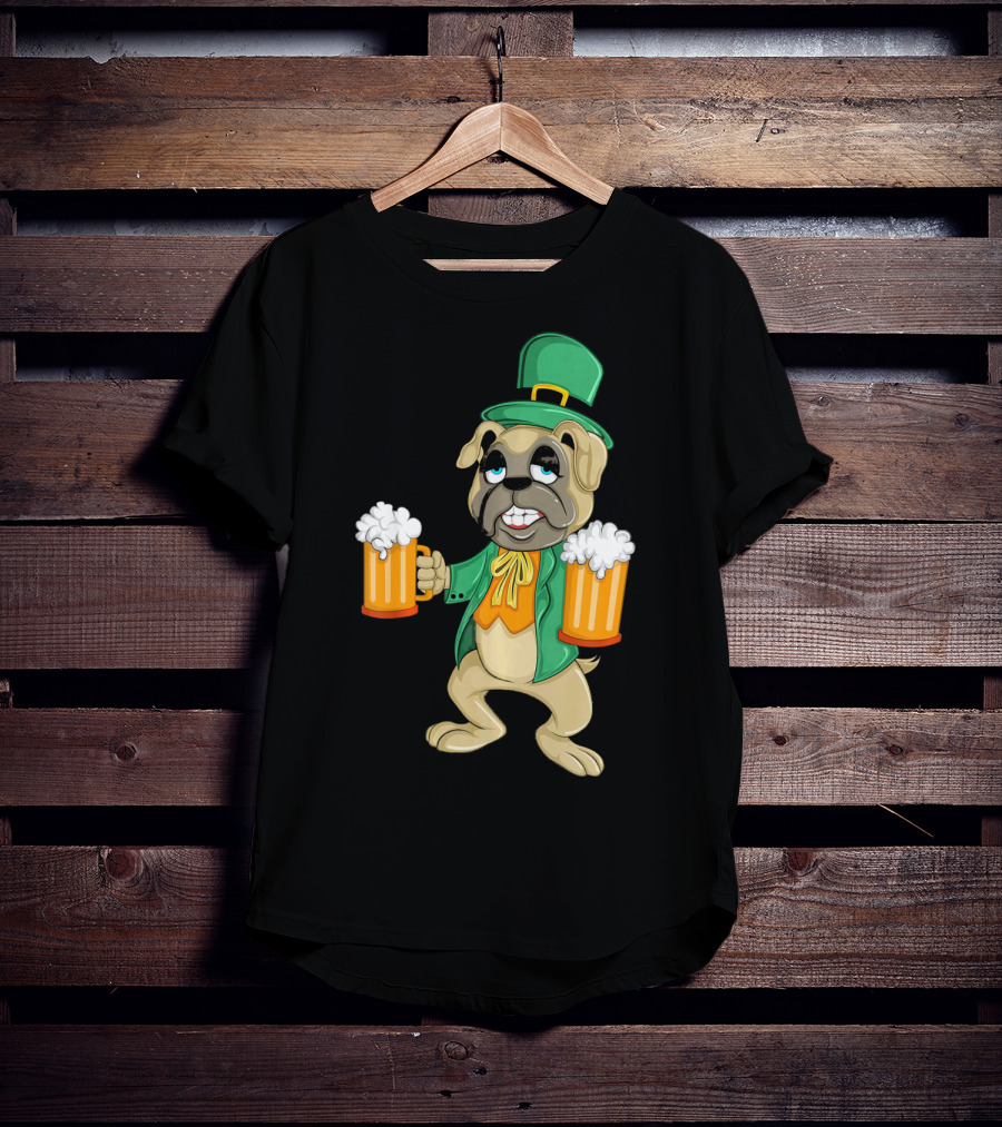 Irish Leprechaun Pug With Beers For St. Patrick's T-Shirt