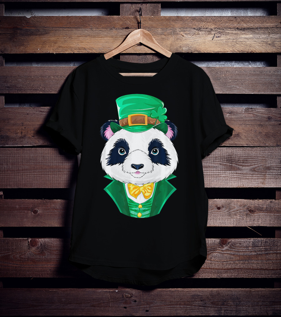 Panda Leprechaun Happy Lucky Irish Charm T-Shirt