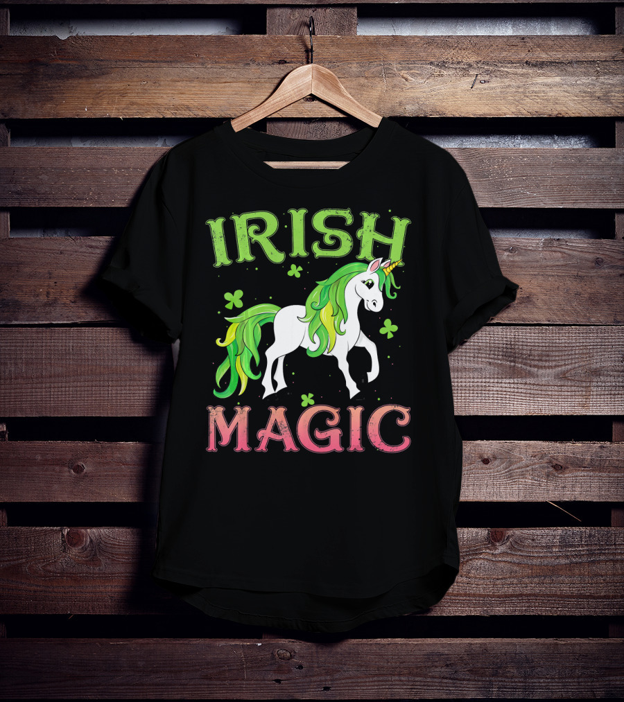 Irish Magic Unicorn Clover T-Shirt