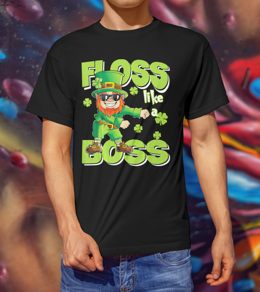 Floss Like A Boss Leprechaun Funny Shena T-Shirt