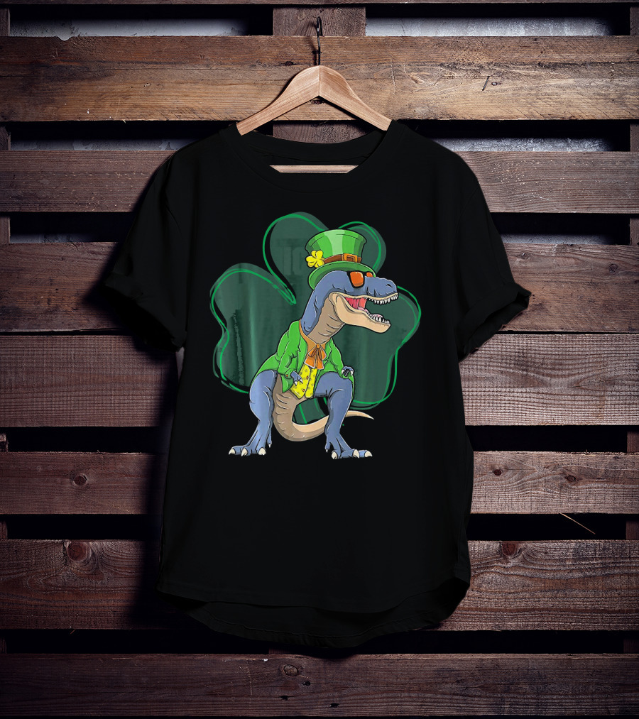 St. Pat Rex Day Leprechaun Dinosaur Shamrock Funny St. Patrick's Day T-Shirt
