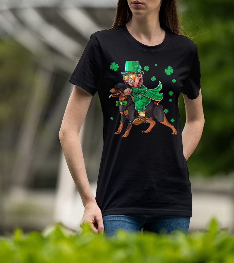 Leprechaun Rottweiler Shamrock St. Patrick's Day T-Shirt