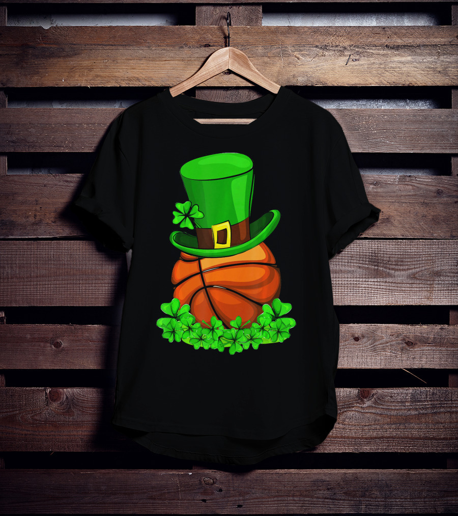 Leprechaun Hat Basketball Shamrock St. Patrick's Day T-Shirt