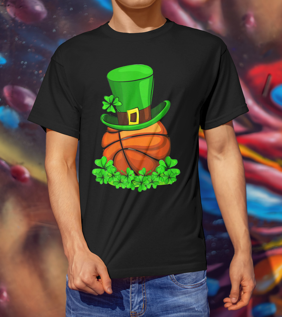 Leprechaun Hat Basketball Shamrock St. Patrick's Day T-Shirt