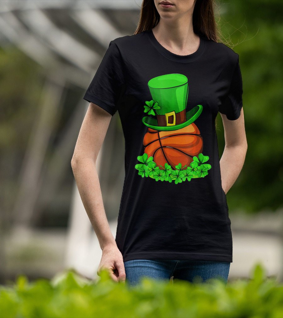 Leprechaun Hat Basketball Shamrock St. Patrick's Day T-Shirt