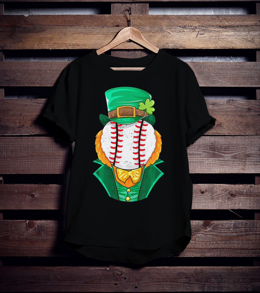 Irish Leprechaun Baseball St Patricks Day T-Shirt