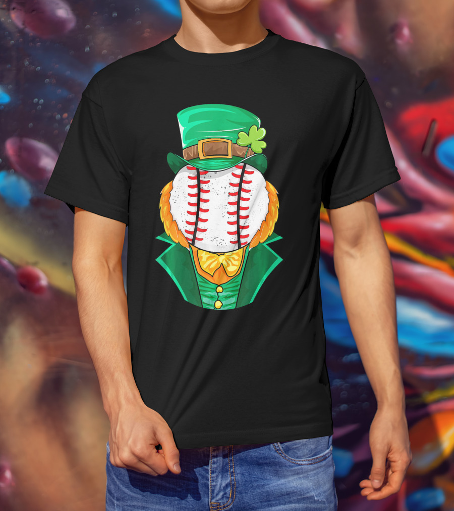 Irish Leprechaun Baseball St Patricks Day T-Shirt
