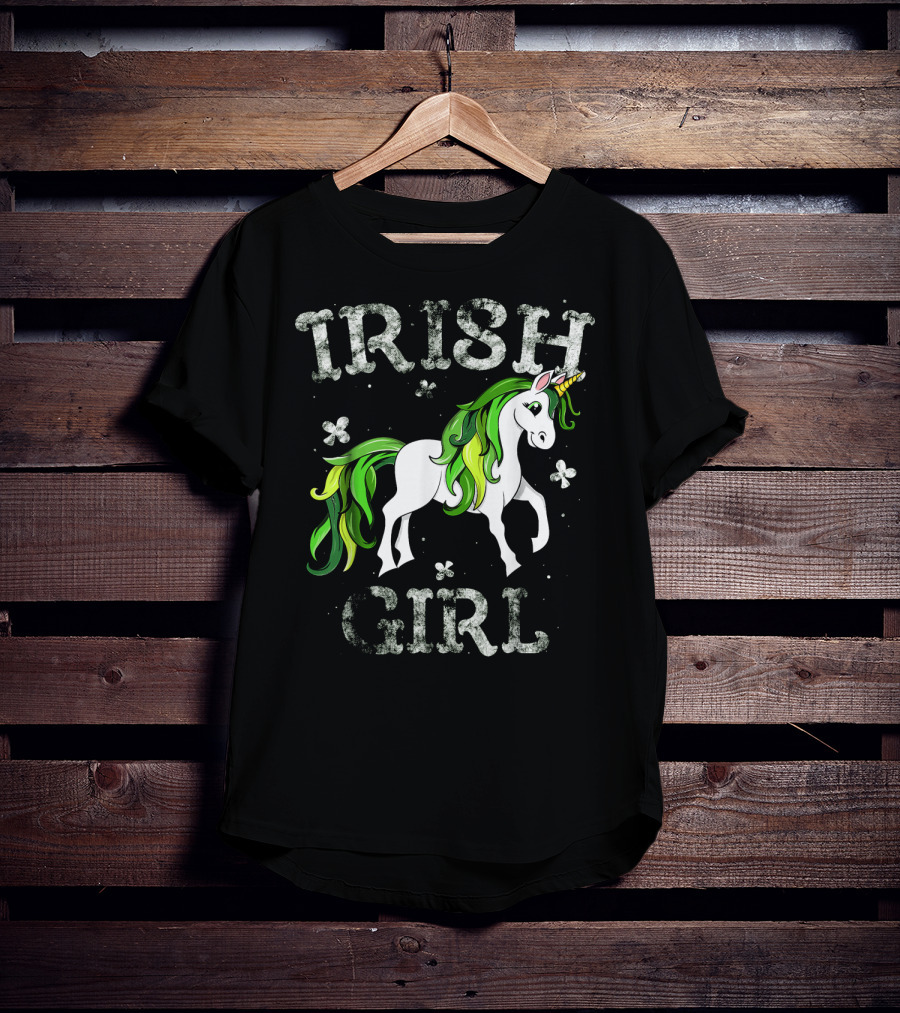 Irish Girl Green Mane Unicorn T-Shirt